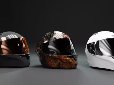NJS Helmet Fullface  Realistic High-Quality 3D Model Low-poly 3D model