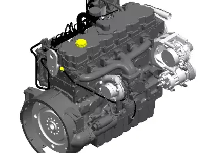 Perkins diesel engine 3D model