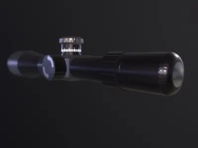 Scope rifle Low-poly 3D model