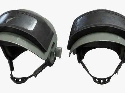 Helmet Low-poly 3D model 12