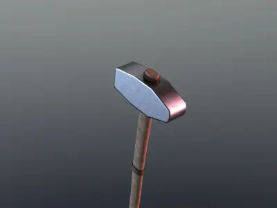 Hammer - Iron Low-poly 3D model