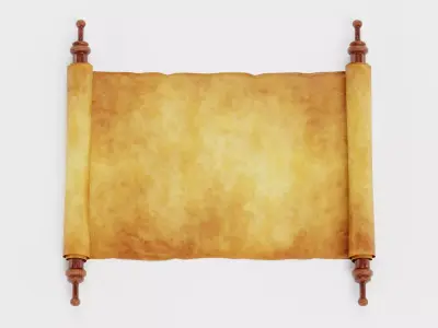Scroll V1 - Medieval Paper Roll Prop Low-poly 3D model