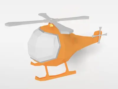Cartoon Helicopter Low-poly 3D model