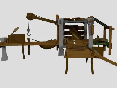 Fishing House Low Poly Low-poly 3D model