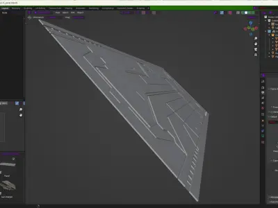 Sci-fi wall panel Low-poly 3D model buy