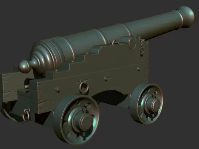Cannon 18 pound Low-poly 3D model
