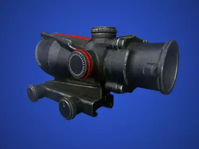 3D Military Rifle 4X Scope Model Low-poly 3D model