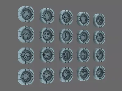 Deathbots OPR-GDF Tokens 3D print model