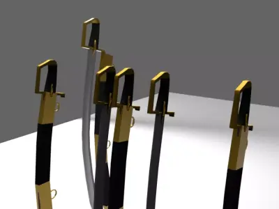 CURVED SWORD Low-poly 3D model purchase