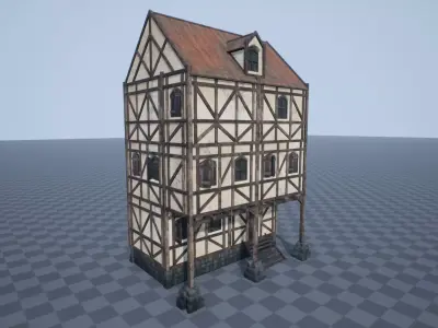 Medieval House 02 Low-poly 3D model