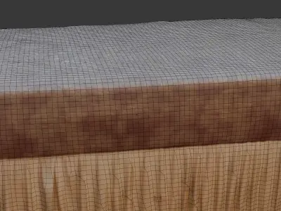 Upholstered Bench Seat Low-poly 3D model