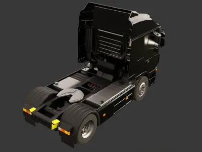 3D SEMI-TRUCK QUALITY MODEL WITH DETAILS    Low-poly 3D model