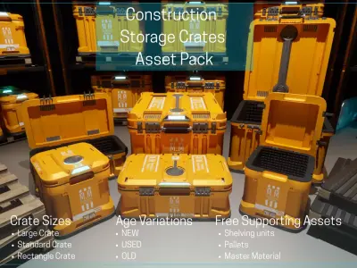 Construction Storage Crates Asset Pack Low-poly 3D model
