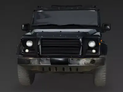 Realistic Matte Black Armored SUV 3D Model 3d model Low-poly 3D model