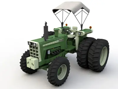 Oliver 2255 4WD Tractor 1972 with Canopy 3D model