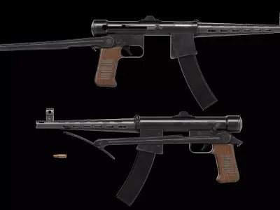 Kucher Model K1 Danuvia M53 smg Low-poly 3D model