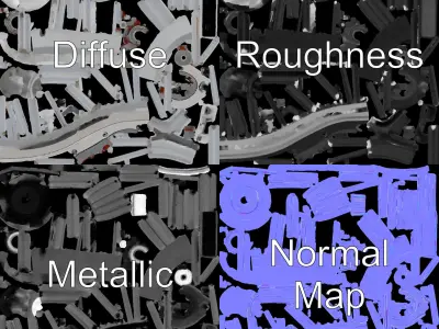 Electric Motor Model Pack  Detailed and Versatile Low-poly 3D model