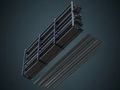 Pipe Rack 1A Low-poly 3D model