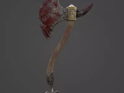 Bloody Axe - Gameready Asset Low-poly 3D model