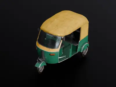 Auto Rickshaw Rigged 3D model