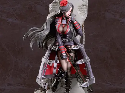 Maiden anime statue 3D print model