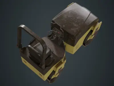 Road Roller 1C Low-poly 3D model