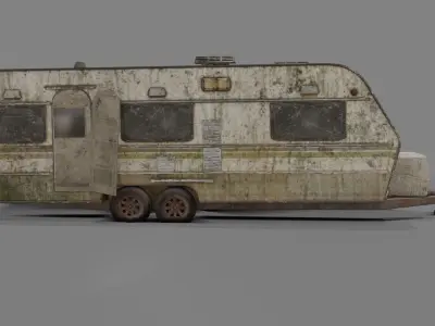 Abandoned Caravan  Low-poly 3D model