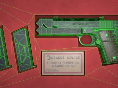 Detonics Combat Master 1911 Custom - Lycoris Recoil - Game Asset Free low-poly 3D model