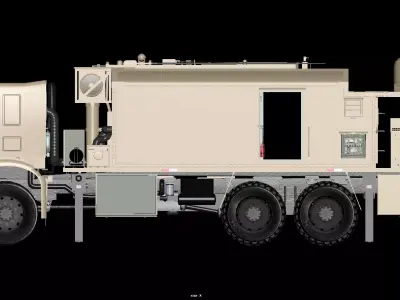 Tactical Command Vehicle 6x6 Military Truck Model 3D model