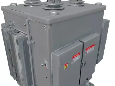 Industrial Electrical Power Transformer 3D Model Low-poly 3D model