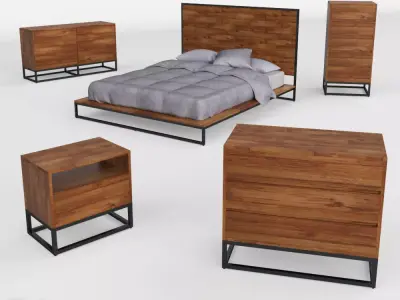 Logan Industrial Bedroom Collection by West Elm 3D model