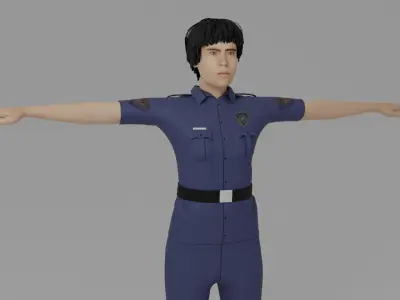 Police Man Low-poly 3D model purchase