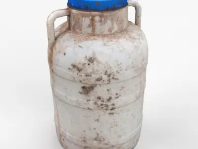 Plastic Drum Blue Cap Scan Low-poly 3D model