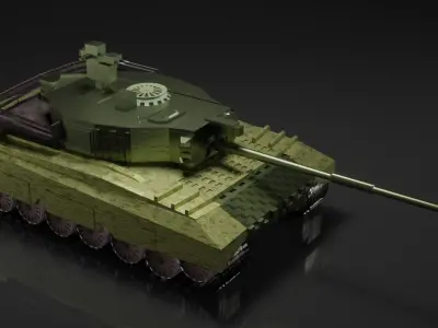 low poly 3d model tank Low-poly 3D model