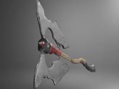 Double-edged axe high poly Free 3D model