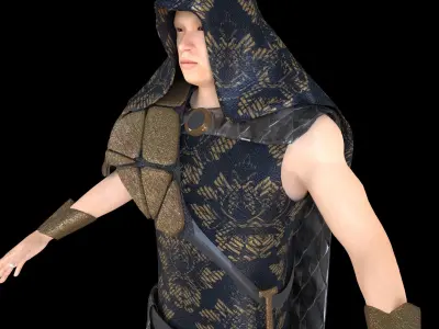 medieval character  knight armor sword  warrior Low-poly 3D model