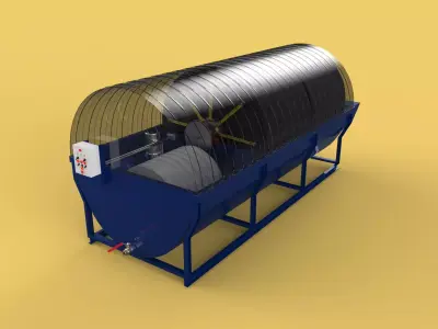 ROTATING BIOLOGICAL CONTACTOR RBC WASTEWATER TREATMENT 3D model
