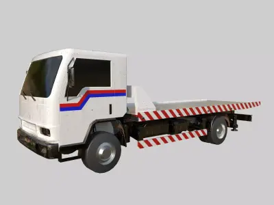 Tow Truck - Flatbed Recovery Truck Low-poly 3D model