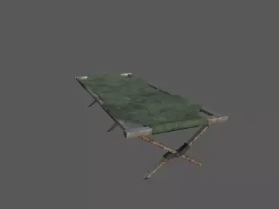 Military Bed 03 Low-poly 3D model