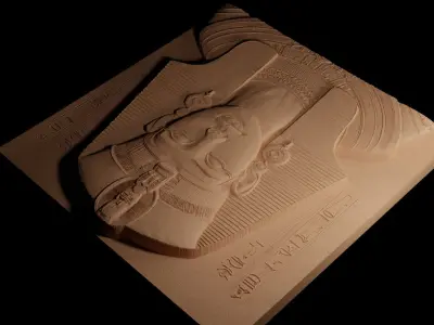 Pharoah Sandcasting Bas High Relief CNC 3D print model
