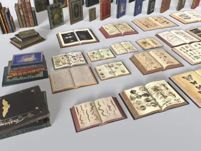 RPG Books Low-poly 3D model