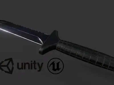 Low Poly Combat USSR knife OTs-04 Low-poly 3D model
