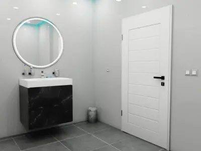 Modern Bathroom and Toilet 3D model purchase