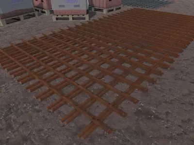 Concrete rebar mesh Low-poly 3D model