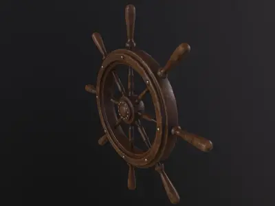 Ship Wheel 3D Model Low-poly 3D model