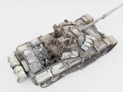 Russian T-90 tank destroyed by Ukrainian army 3D model purchase