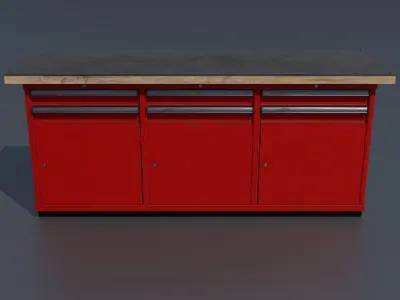 Workshop workbench 2 PBR 3D model