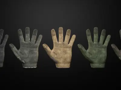 Tactical gloves pack Low-poly 3D model