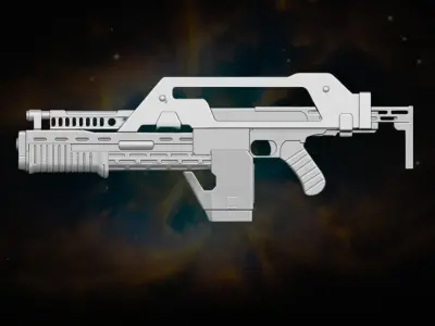 Rifle pulso Alien M41 3D printable Files for Action figures 3D print model