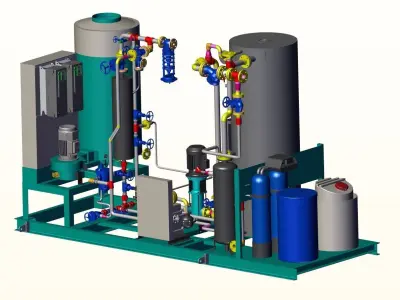 FIRED STEAM GENERATOR SKID 3D model